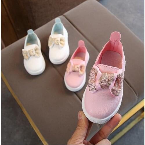 Spring and Autumn Childrens Bow Shoes Girls Princess Shoes Fashion Breathable Casual Outdoor Childrens Shoes