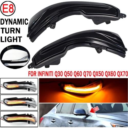 Dynamic Blinker Sequential Turn Signal LED Side Mirror Indicator Light For Infiniti Q30 Q50 Q60 Q70 QX50 QX60 QX70 NissanSkyline