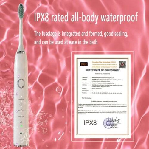 Aowa USB Charging Adult Acoustic Wave Type Five Range Electric Toothbrush IPX8 Waterproof DuPont Bristles