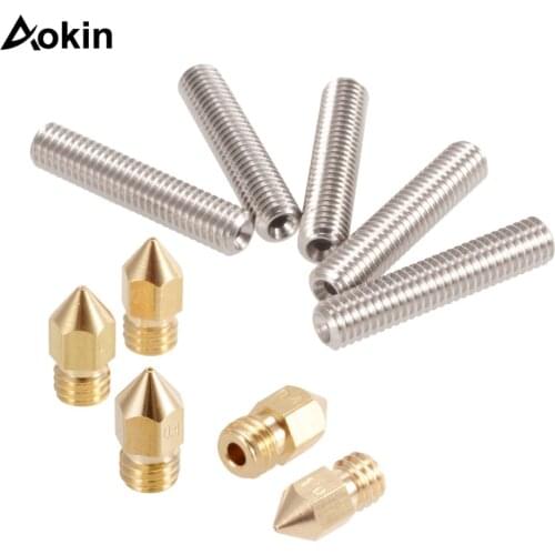 5pcs 30MM Length Extruder 1.75mm Tube 0.4mm Brass Extruder Nozzle Print Heads for Anet A8 and MK8 Makerbot Reprap 3D Printer