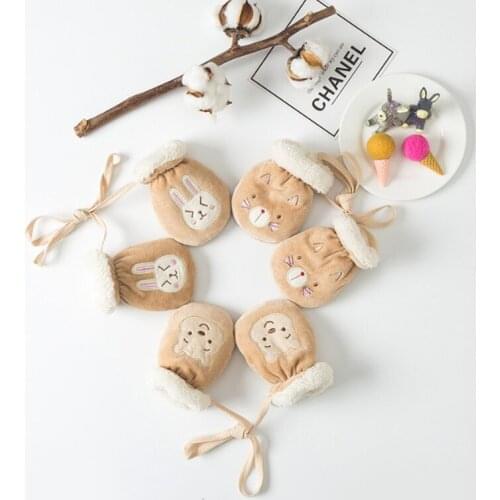 Cotton Plush Baby Anti Scratching Gloves Newborn Boy Girl Plus Velvet Gloves Protection Face Mittens Glove Infant Accessories
