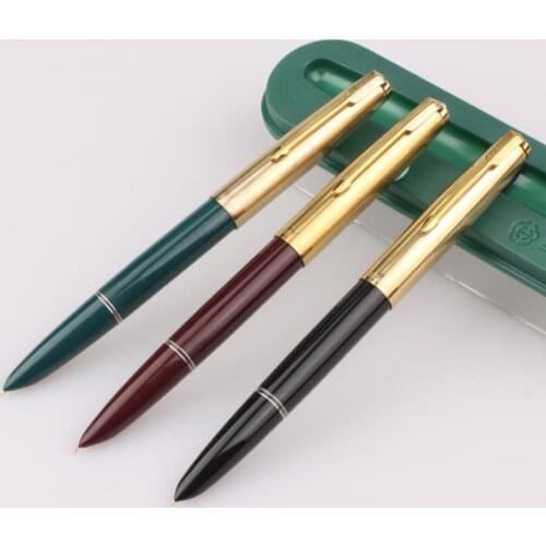 HERO 616 Authentic High Grade Nostalgic Fountain Pen 616-2 Golden Clip Cap Ink Pen Iridium Fine Nib 0.5mm For Office & School