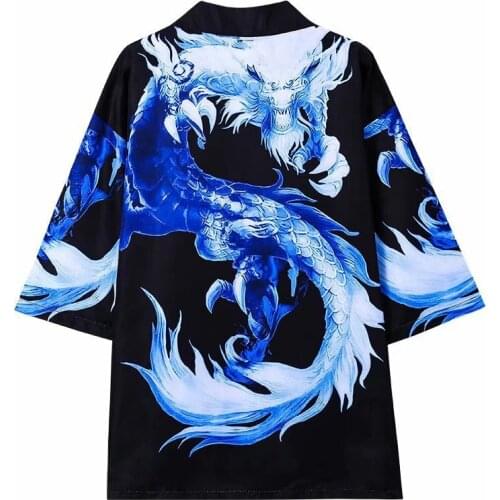 Couple Yukata Kimono Japanese Traditional Kimonos Beach Leisure Loose Sunscreen Cardigan Blouses Cosplay Costume Kimono Femme