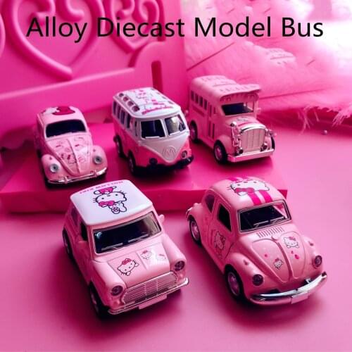 High Simulation Classic Bus Soft World Minibus Car Toy Mini Van Alloy Diecast Model Bus Toy For Kids Gift