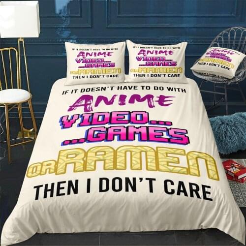 Anime Video Games Or Ramen Duvet Cover Twin/Queen/King Size Luxury Comforter Bedding Set With Pillowcase Home Bed Decora