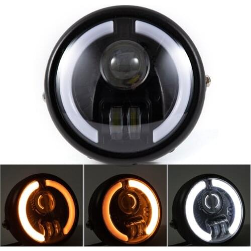 6.5 Inch Motorcycle LED Headlight High Low Beam DRL Daytime Running Light for Cafe Racer Bobber Honda Victory Kawasaki Yamaha