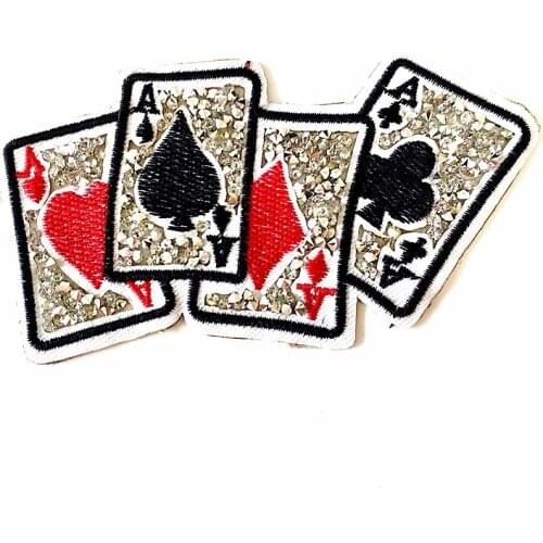 Iron on patches for clothing Playing CARDS Hot Drilling Biker Strange things Large Patch Clothes Stickers Christmas