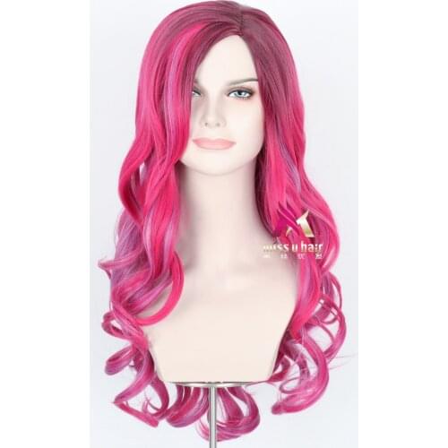 2021 New Daily Dress Up Descendant Audrey Long Curly Hair Gradient Color Style Halloween Cosplay Hot Sale Wig Set