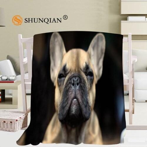Custom big size French Bulldog Blankets for beds Falafel warm winter sleeping sofa blanket 56x80inch 50X60inch 40X50inch