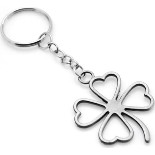 Original Lucky Four Leaves Clover Key Chains New Fashion Bag Buckle Pendant For Car Keyrings KeyChains Women Jewelry Men Gift