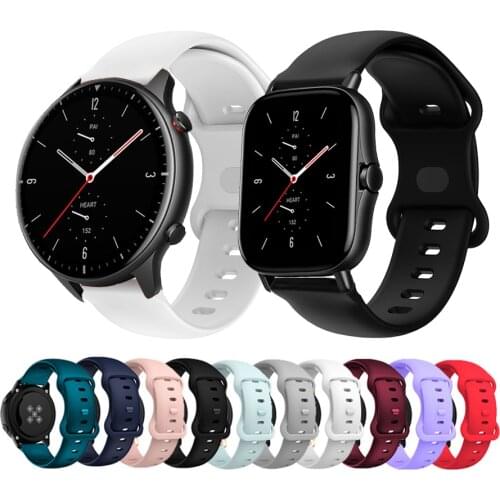 20 22mm Silicone Watch Band For Xiaomi Amazfit GTS 2 Mini/2e/Bip Bracelet for Huami Amazfit GTR 2e/2/GTR 47mm/Stratos/Pace Strap