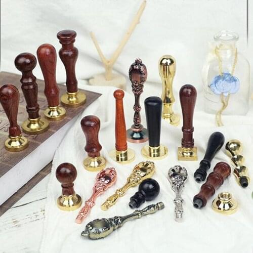 Fashion Wax Seal Handle Fire Lacquered Wooden Handle European Style Retro Wax Stamp Handle Wedding Card Sealing Accessories