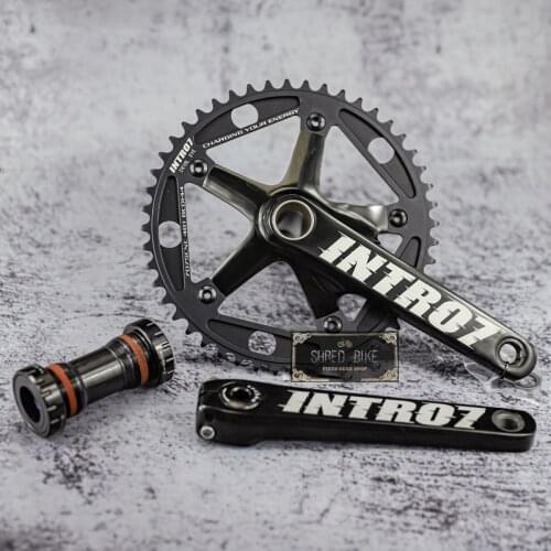Alumniun Alloy Crankset Fixed Gear Crank 48T 165mm BCD144 Single Speed Track Bike Bicycle Chainwheel Include BB Accessories