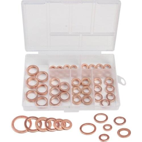 120Pcs Copper Sealing Washer M5 M6 M8 M10 M12 For Boat Crush Washer Flat Seal Ring Fitting Hardware Accessories