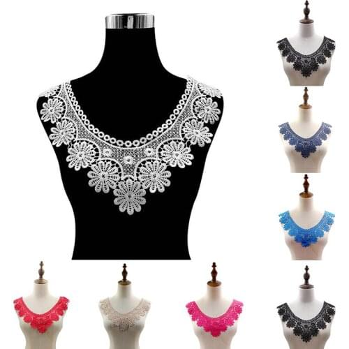 High Quality Hollow Lace Fabic Three-Dimensional Embroidered Applique Neckline For Lace Fabric Sewing Supplies Scrapbooking