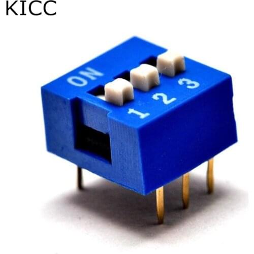 10Pcs Blue Toggle switch 3 Limit 2.54mm DIP6 Coding number switch DS-03