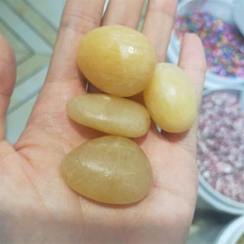 100g Yellow Jade Topaz Tumbled Stone Crystal Gravels Garden Flowerpot Home Decor