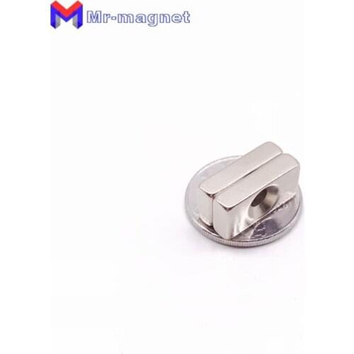 100pcs / lot 25x10x5mm M5 countersunk Hole 25x10x5 25*10*5 hole 5mm N35 Super Strong Rare Earth Block Neodymium Magnet