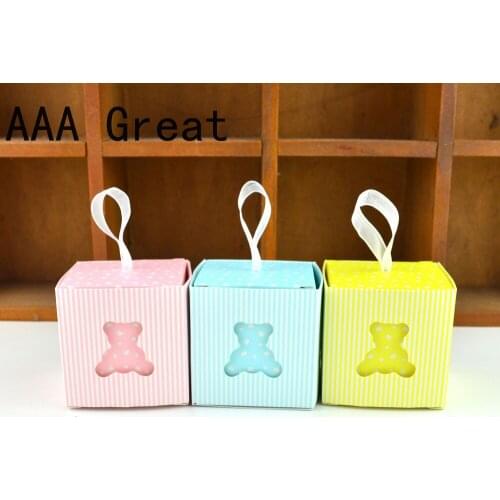 100Pcs/Lot Party Paper Candy Box for Baby Shower Gift Boxes Birthday Party Decorations Kids Favors Package Wedding Christmas Bag