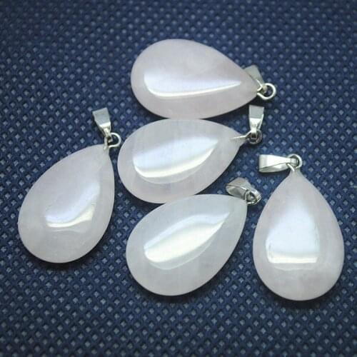 12pcs nature rose quartzz stone pendant fashion jewelrys accessories for earring making fittings size 16x24mm hot power stone