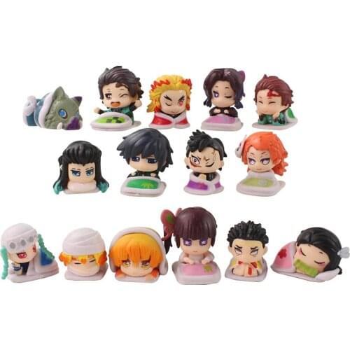 15pcs/Set 3-4cm Anime Demon Slayer Kamado Tanjirou Kamado Nezuko Agatsuma Zenitsu Inosuke Kanawo Action Figure Mini Model Toys