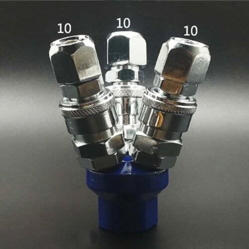 3 Ways 1/4" BSP Female C Type Air Hose Quick Coupler Socket Connector Normal Quality Non-locking & Male Plug Tube 10mm