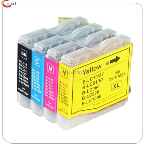 4 Color LC51 LC37 LC57 LC1000 LC970 LC960 compatible ink cartridge for Brother DCP-130C DCP-560CN MFC-235C FAX-1355 printer ink