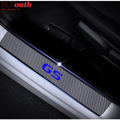 For Lexus GS Car Door Sill Protector Decoration Stickers 4D Carbon Fiber Car Accessories Door Plate Scuff Protection 4Pcs