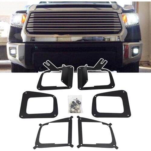 Lower Bumper Fog Lamp to 3 inches Cube LED light Pod Mount Bracket For 2014-2019 Toyota Tundra