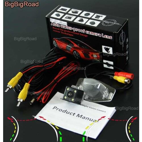 BigBigRoad Car Intelligent Track Rear View Camera For Honda CRV CR-V fit Elysion Insight Odyssey Jade Jazz 2002~2011 Crosstour