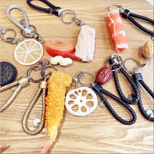 Imitation Food Plant Crops Model Keychain Japanese Cuisine Bag Pendant Student Creative Gift key ring Early education 2021