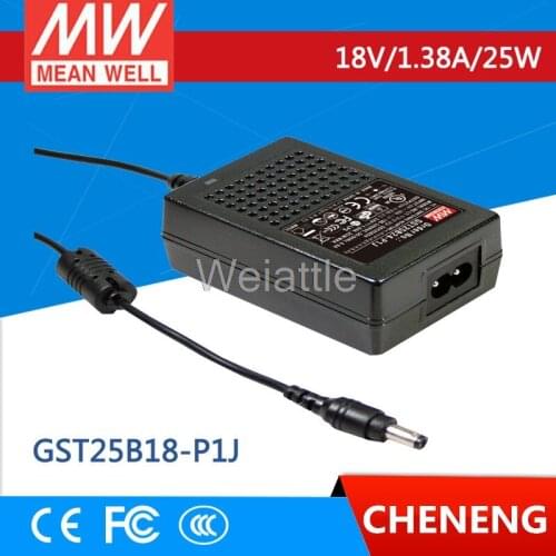 MEAN WELL original GST25B18-P1J 18V 1.38A meanwell GST25B 18V 25W AC-DC High Reliability Industrial Adaptor