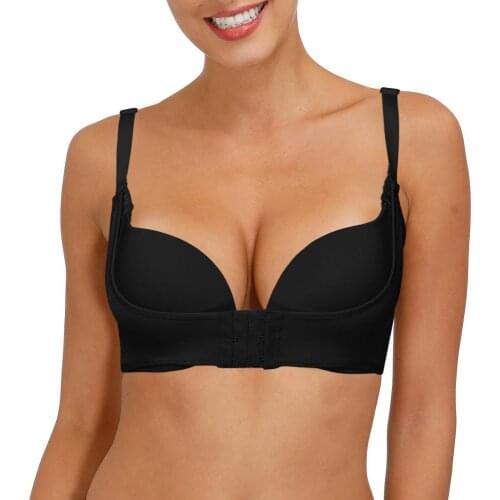New Womens Bra Push Up Unlined Strength Adjusted Wire Sexy Bras Front Closure 30 32 34 36 38 40 42 44 A B C D DD E UK US EU CA