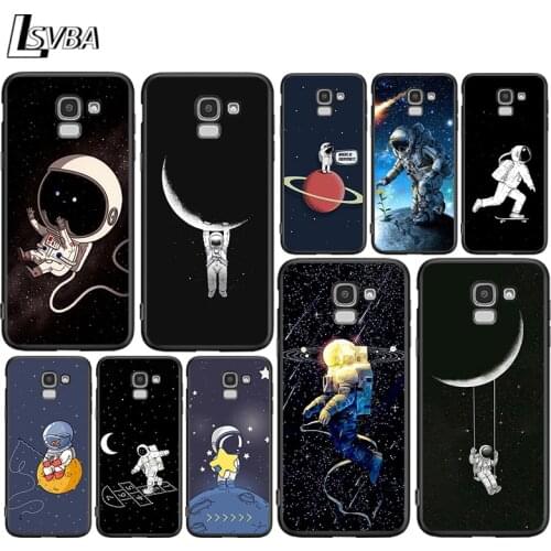 Astronaut on space for Samsung Galaxy j8 j7 j6 j5 j4 j3 j2 Core Prime Star Duo Plus 2018 2017 2016 Black Phone Case