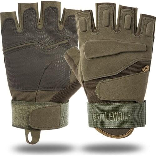 Black Tactical Gloves Hiking Outdoor Sports Men Half Finger Fitness Protection Army Riding Military Gloves Fingerless