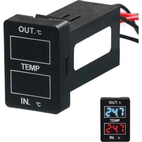 Car Interior and Exterior Temperature Display Dual Temperature Sensor for Toyota Camry Corolla Yaris RAV4 Land Cruiser