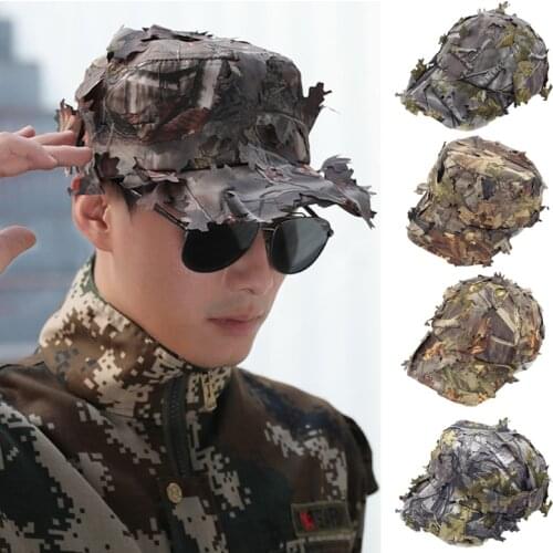 Fedora in Camouflage Color with Wide Brim Flat Top with Precurved Brim Decorated with Corrupt Maple Leaves