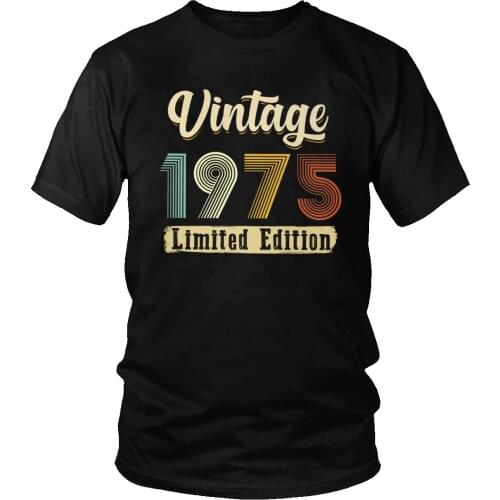Trendy Vintage 1975 T-shirt Men Short Sleeve 45 Years Old 45th Birthday Gift Tshirt Slim Fit Soft Cotton Tee Shirt Anniversary