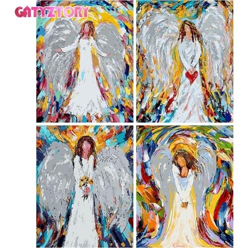 GATYZTORY Frame Painting By Numbers Angel Figure Paint By Numbers Wall Art Picture Art Handpainted For Home Decors Gift