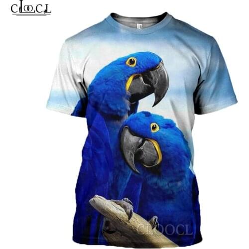HX Newest Unisex T-Shirt Men Streetwear Animal Parrot 3D Print Harajuku Short Sleeve Casual Pullover Drop Shipping