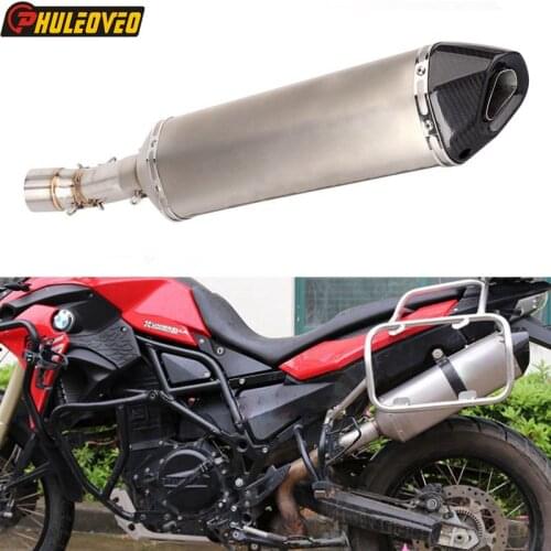 ID:54.2mm F800GS F800GS ADV F700GS F650GS Motorcycle Exhaust Muffler Link Pipe Carbon Motorbike Muffler Escape for F650GS F700GS