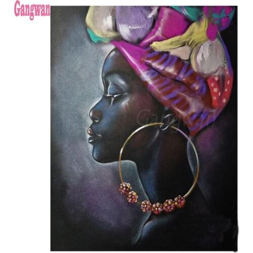 Diy Diamond Painting African woman Picture Of Rhinestones Full Square Diamond Mosaic Sets Diamond Embroidery black girl room art