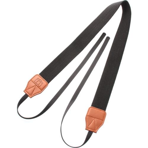 Leather Camera Shoulder Neck Belt Polyester Strap Black For Olympus Canon Nikon