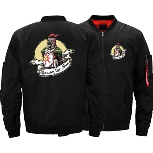 USA SIZE Mens Bomber Jackets Dark Souls Printed Warm Zipper FLIGHT JACKET Winter thicken Men Coats Fashion Brand Clothings New