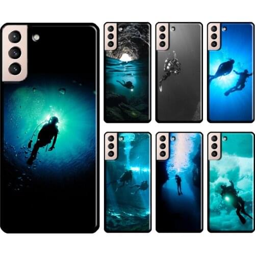 Scuba Diving Diver Soft Case For Samsung Galaxy S21 S20 FE Note 20 Ultra Note 10 S8 S9 S10 Plus Phone Cover