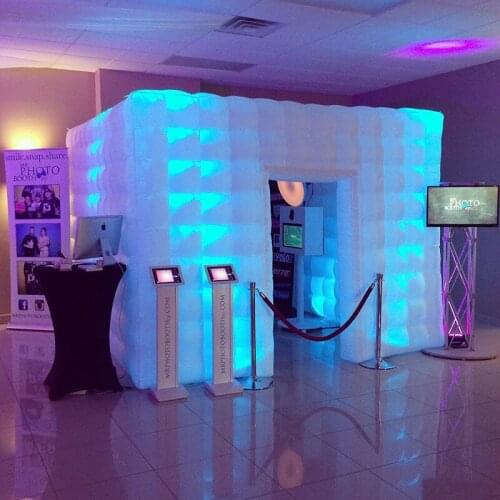 FUNWORLD Inflatable Selfie Booth Inflatable Tent with Led Light for Trade Show