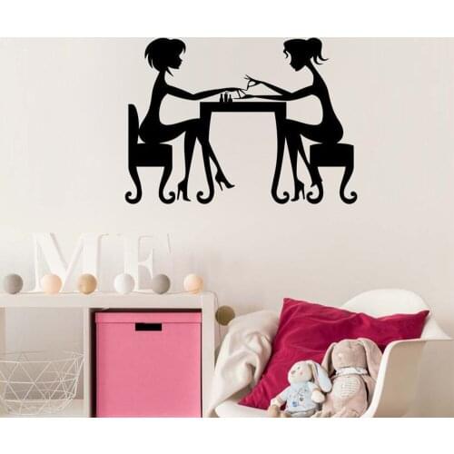 Nails Salon Wall Window Decal Girl Beauty Shop Wall Sticker Manicure Business Sign Wall Paper Fashion Home Decoration D178