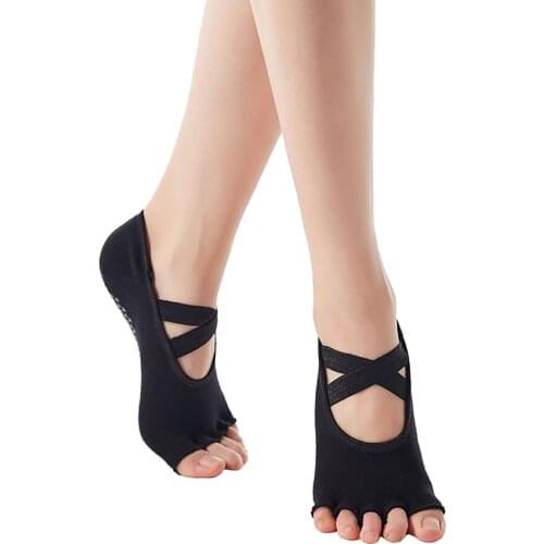 KoKossi Open-toed Cross-strap Yoga Socks Elasticity Breathable Anti-slip Comfortable Non-pilling Quick-dry Skin-friendly Dance