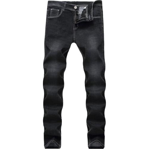 Fashion Mens Jeans Casual Slim Straight High Elasticity Jean Loose Waist Feet Long Trousers Pants Hip Hop Hot Sell