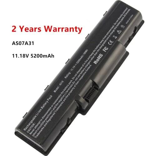 New AS07A31 Laptop Battery for Acer Aspire 2930G 4740G 5738G 4930 AS07A32 AS07A41 AS07A42 AS07A51 AS07A52 AS07A71 11.18V 5200mAh